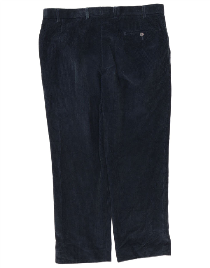 MARKS & SPENCER Mens Straight Corduroy Trousers W38 L29 Navy Blue Cotton