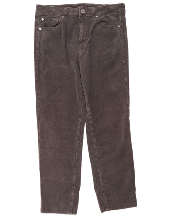 Marks & Spencer Womens Crop Corduroy Trousers UK 16 Large W34 L24 Grey