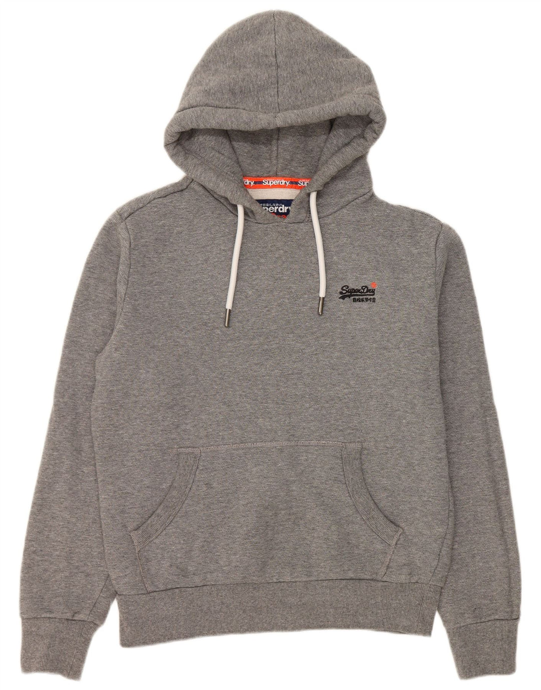 Superdry Mens Hoodie Jumper Medium Grey Cotton