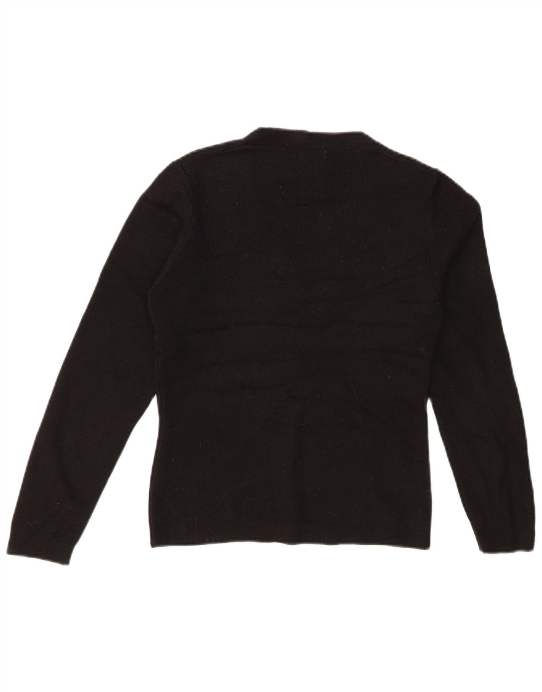 BENETTON Womens Cardigan Sweater UK 10 Small Black Wool