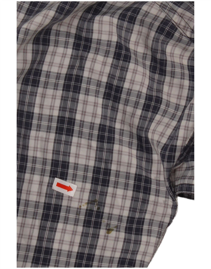 COLUMBIA Mens Titanium Shirt 2XL Navy Blue Check Polyester