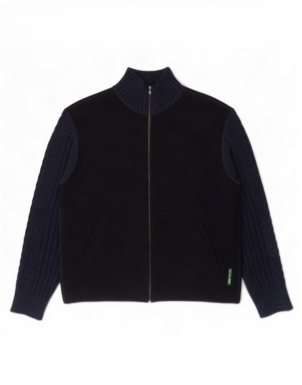 Paul Smith Mens Cardigan Sweater XL Navy Blue Colourblock Wool