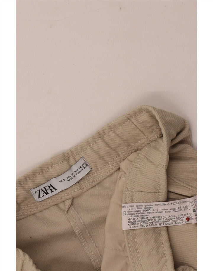 Zara Mens Casual Shorts Small W27 Beige Polyester