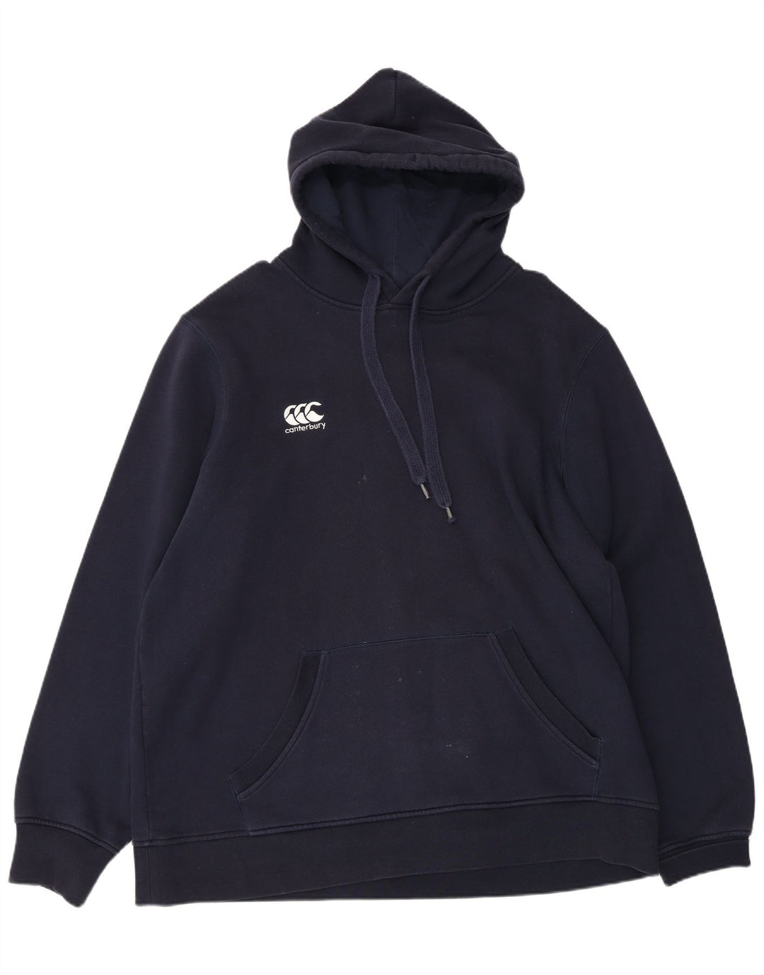 CANTERBURY Mens Hoodie Jumper 2XL Navy Blue Cotton