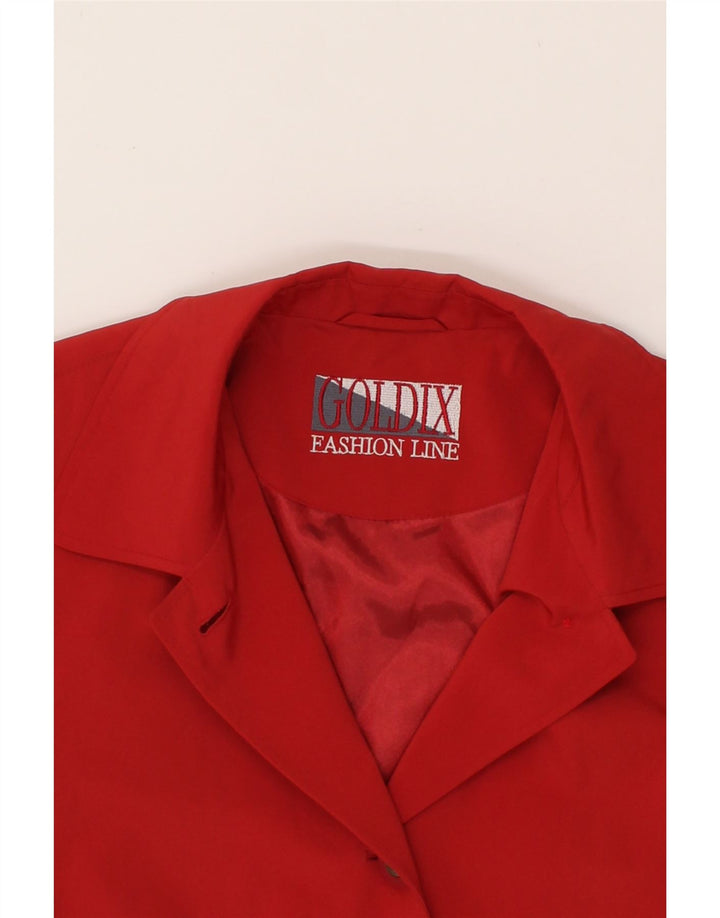 GOLDIX Womens Overcoat UK 12 Medium  Red Polyester Vintage Goldix and Second-Hand Goldix from Messina Hembry 