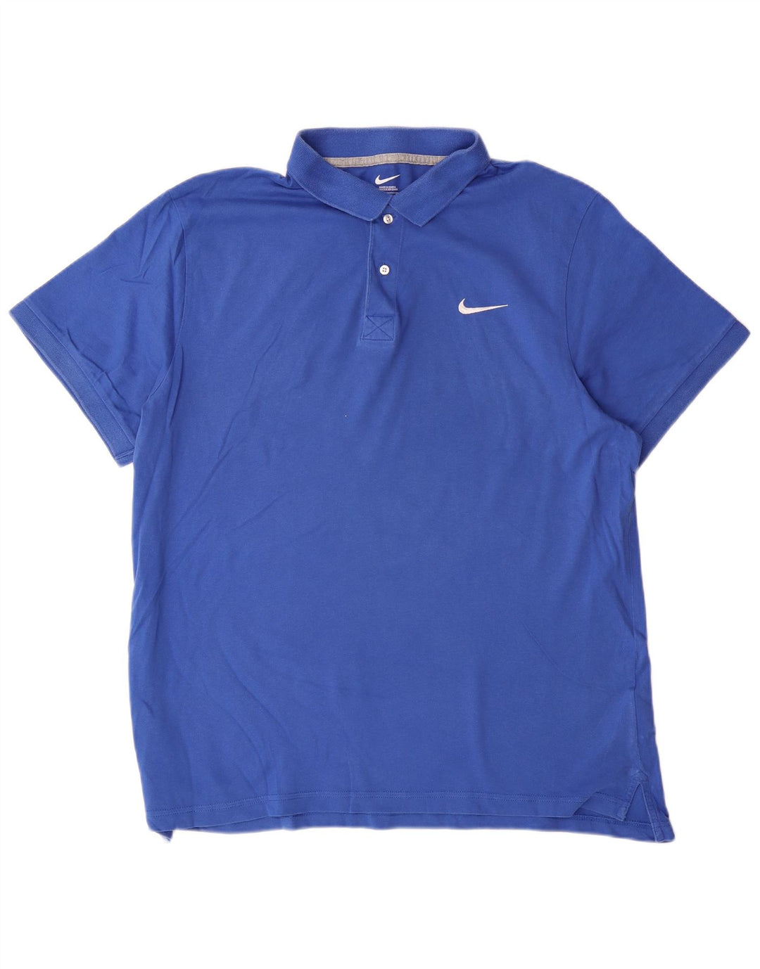 NIKE Mens Polo Shirt XL Blue Cotton