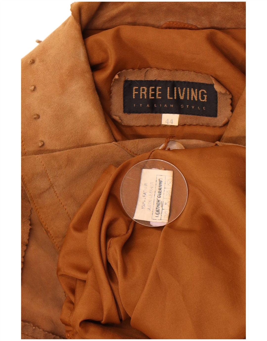 Vintage Womens Suede Jacket IT 44 Medium Beige Leather
