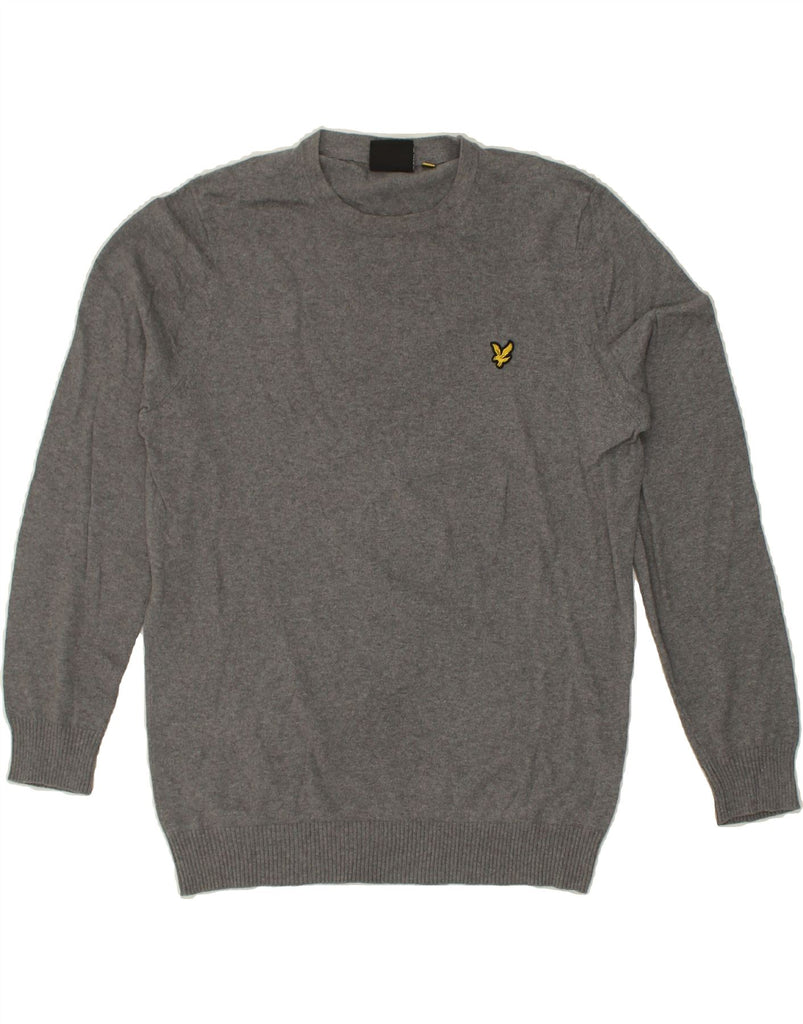 LYLE & SCOTT Mens Crew Neck Jumper Sweater Large Grey Wool Vintage Lyle & Scott and Second-Hand Lyle & Scott from Messina Hembry 