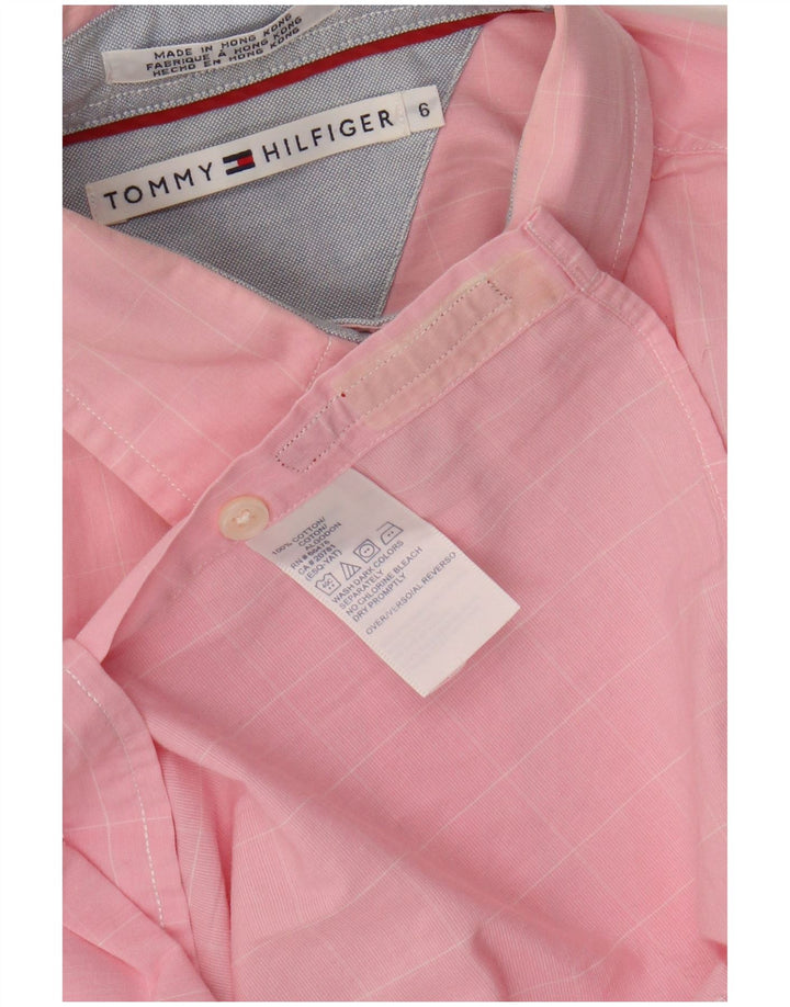 Tommy Hilfiger Womens Shirt US 6 Medium Pink Check Cotton