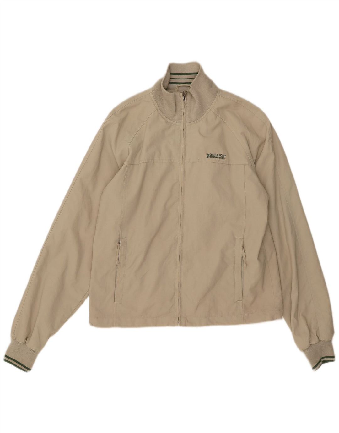 Woolrich Mens Bomber Jacket UK 38 Medium Beige Nylon
