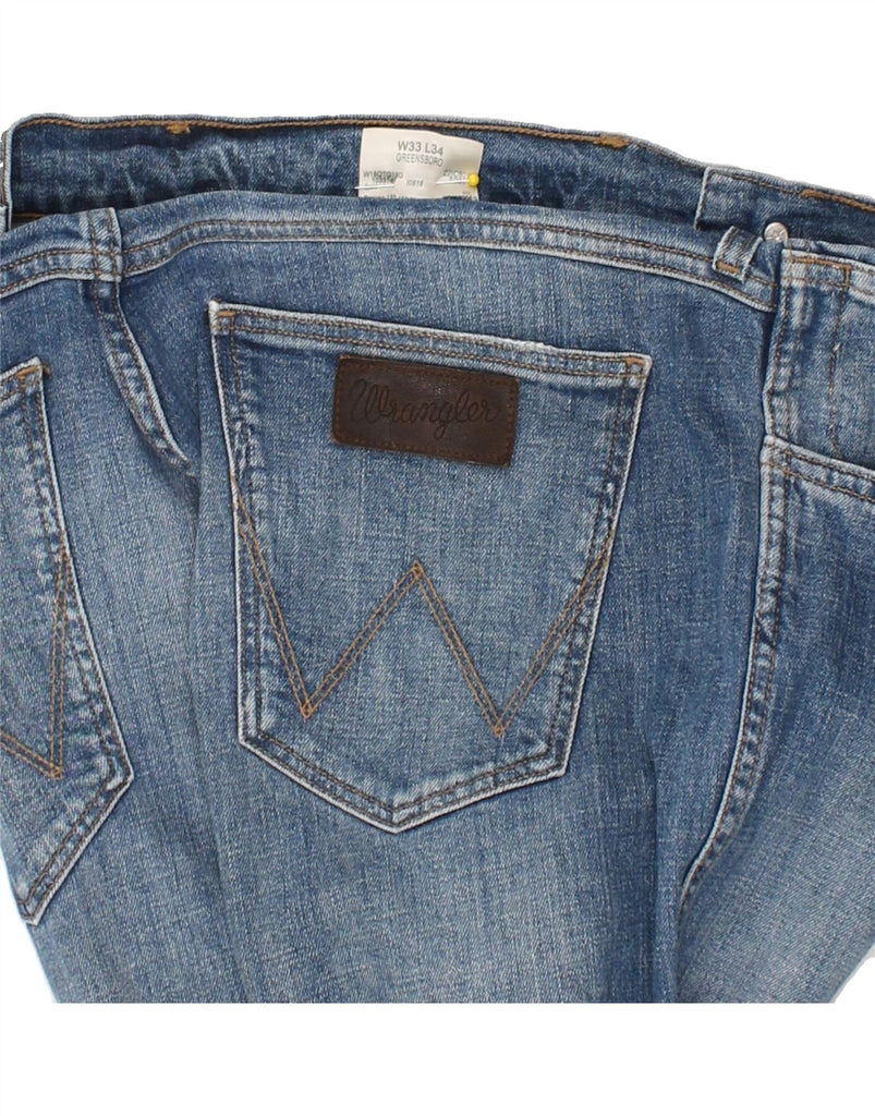 WRANGLER Mens Greensboro Slim Jeans W33 L30 Blue Cotton | Vintage Wrangler | Thrift | Second-Hand Wrangler | Used Clothing | Messina Hembry 