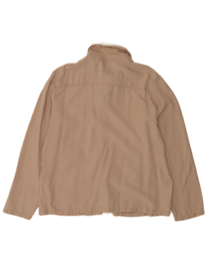 Marks & Spencer Womens Shirt UK 16 Large Beige Lyocell