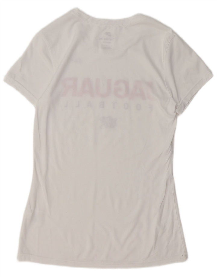 NIKE Womens Dri Fit Graphic T-Shirt Top UK 10 Small White Polyester