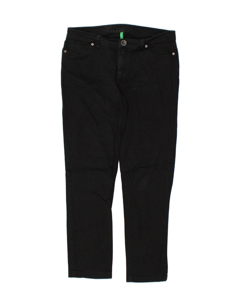 BENETTON Womens Slim Casual Trousers W33 L28  Black | Vintage Benetton | Thrift | Second-Hand Benetton | Used Clothing | Messina Hembry 