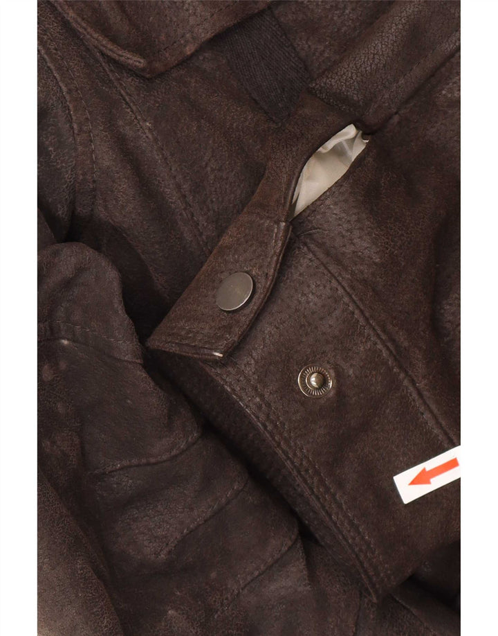 Conbipel Mens Sherpa Leather Jacket IT  50 Large Brown Leather