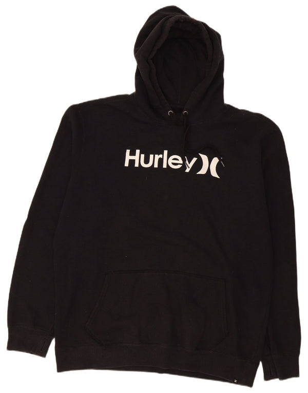 Hurley Mens Graphic Hoodie Jumper XL Black Polyester