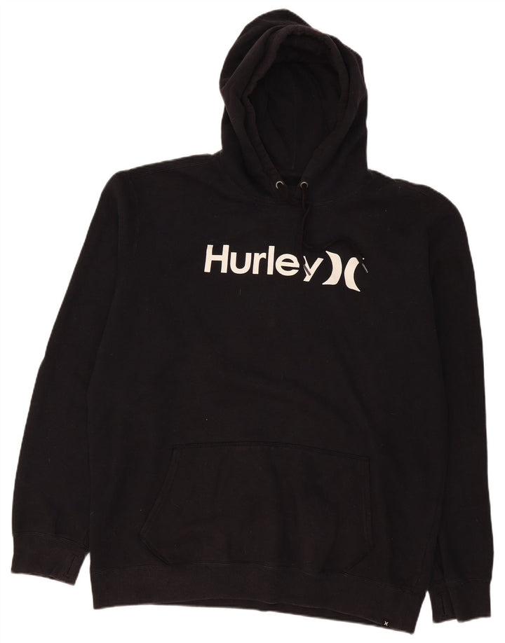 Hurley Mens Graphic Hoodie Jumper XL Black Polyester