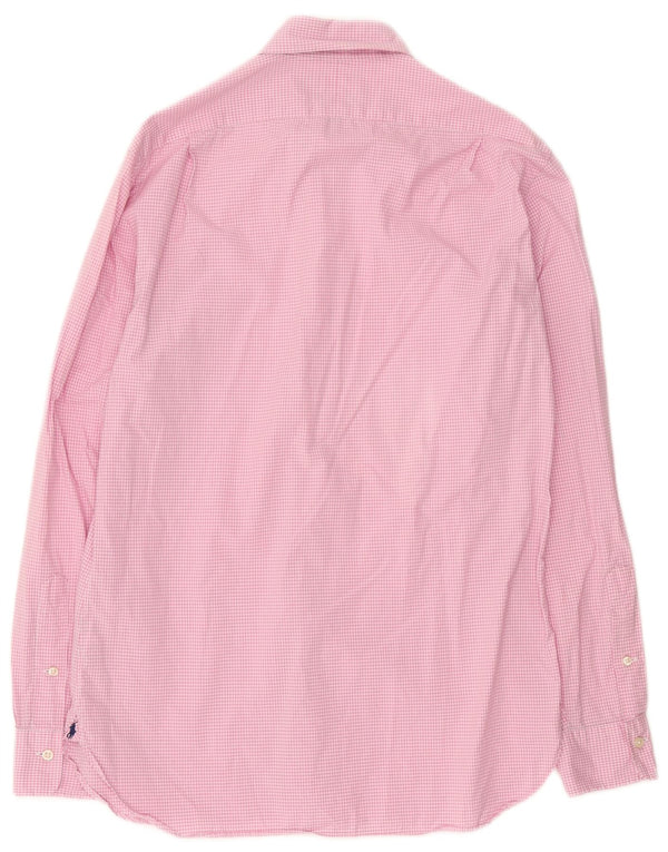 Polo Ralph Lauren Mens Slim Fit Shirt Size 39 15 1/2 Medium Pink Gingham
