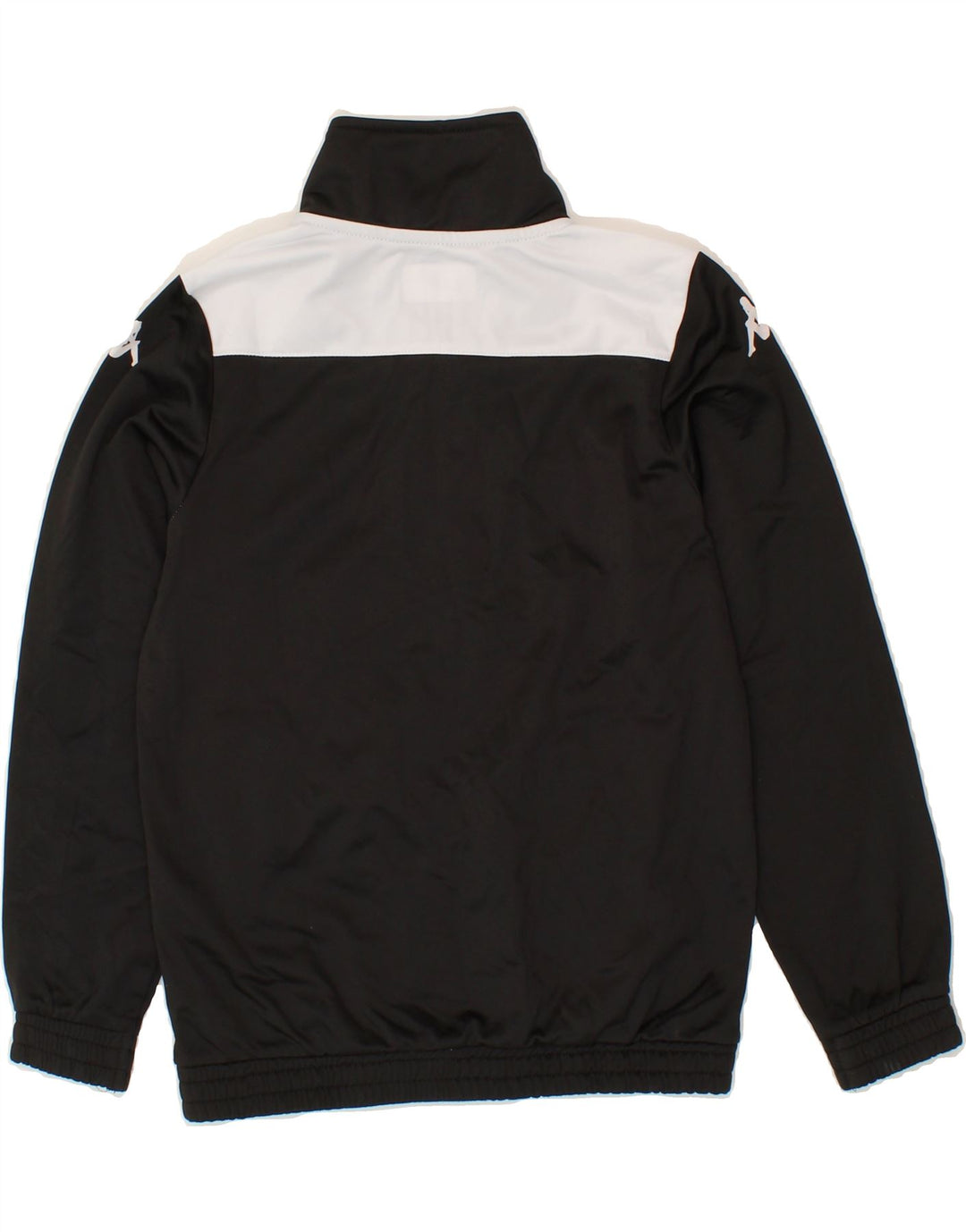 KAPPA Boys Tracksuit Top Jacket 9-10 Years Black Colourblock Polyester Vintage Kappa and Second-Hand Kappa from Messina Hembry 