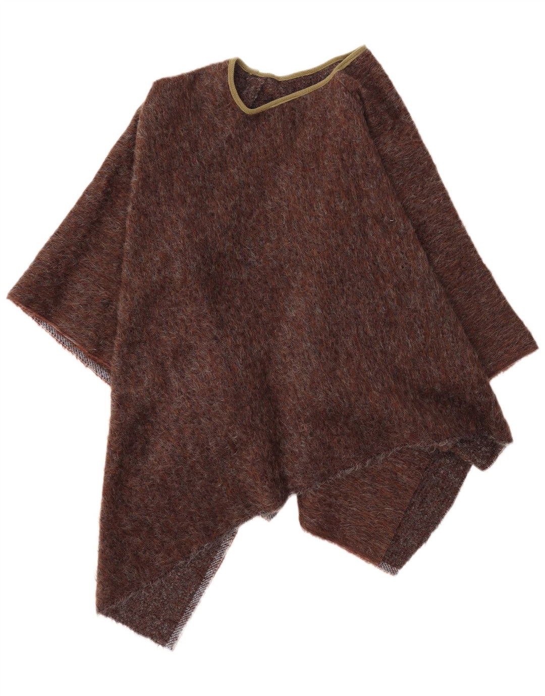 Vintage Womens Asymmetric Poncho Jumper One Size Brown