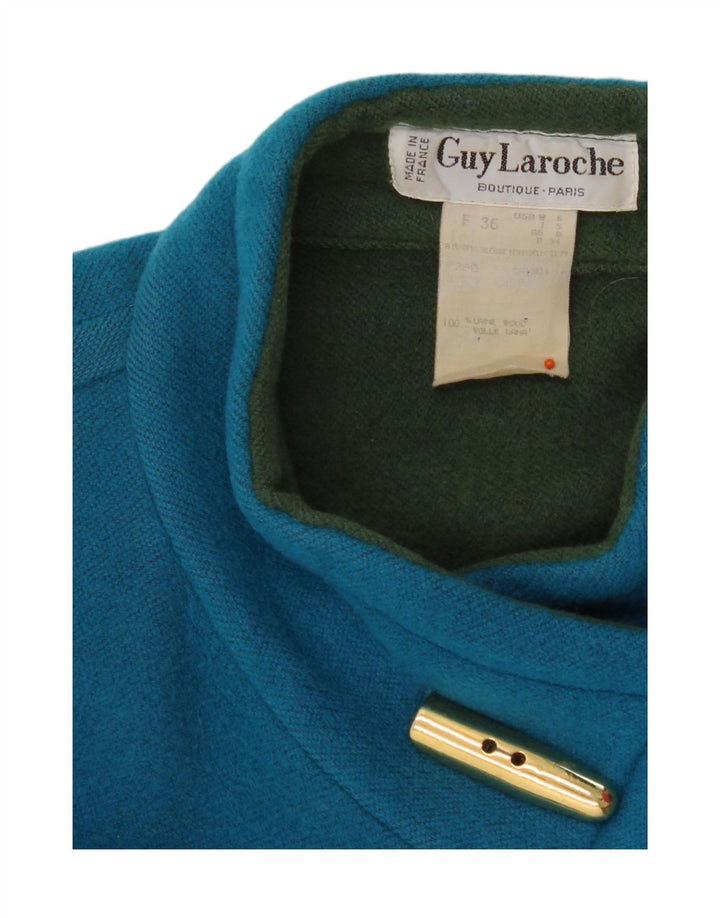 GUY LAROCHE Womens Overcoat UK 8 Small Blue Wool Vintage Guy Laroche and Second-Hand Guy Laroche from Messina Hembry 