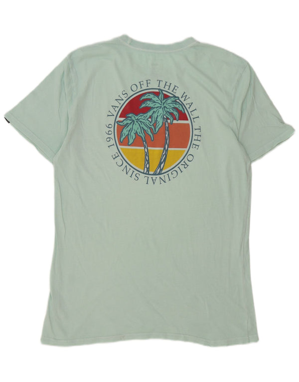Vans Mens Graphic T-Shirt Top XL Turquoise Cotton