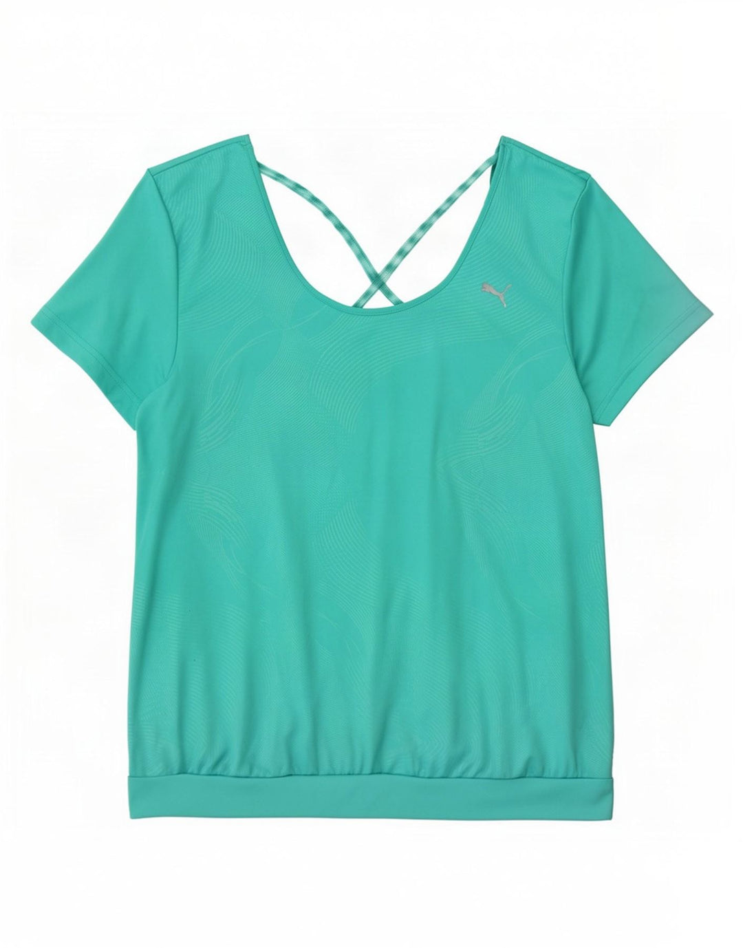 Puma Womens T-Shirt Top UK 16 Large Turquoise Geometric Polyester