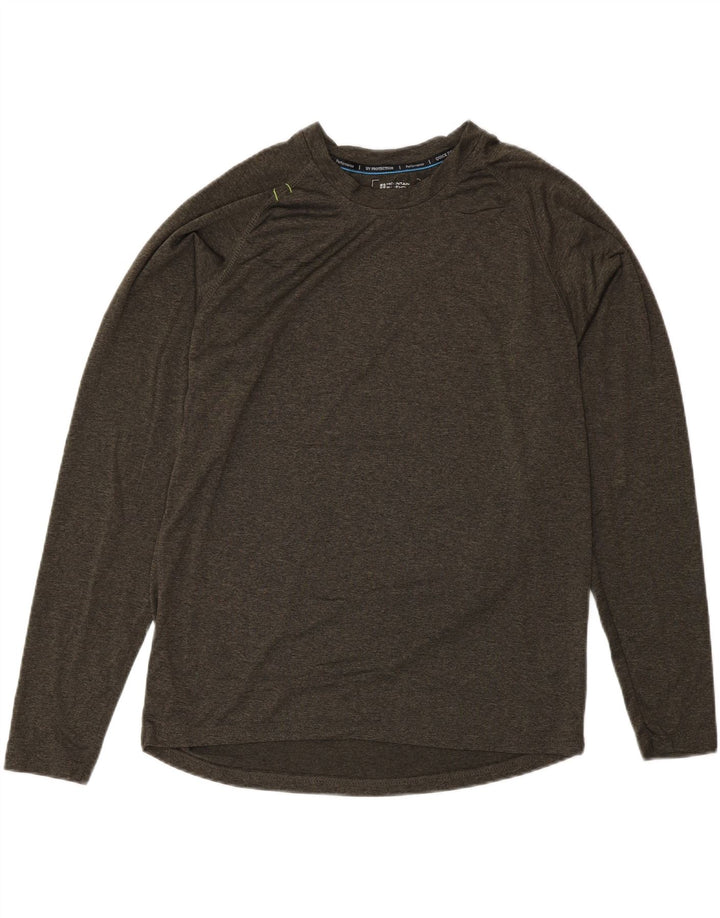 Mountain Warehouse Mens IsoCool Top Long Sleeve Medium Khaki Flecked