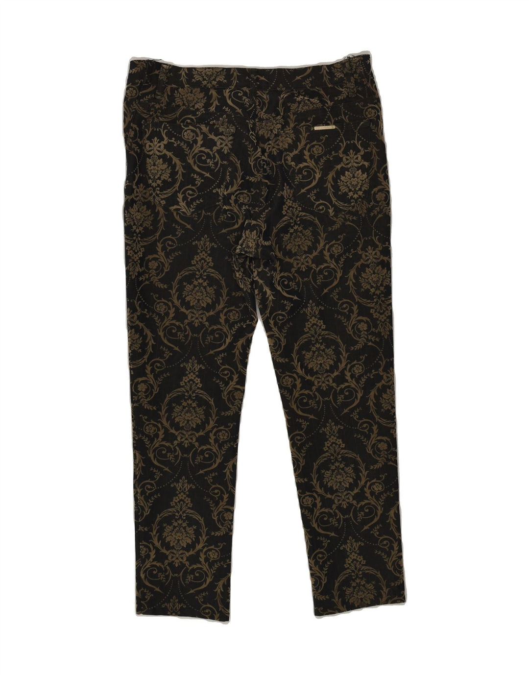 TRUSSARDI Womens Slim Casual Trousers W28 L24  Black Floral | Vintage Trussardi | Thrift | Second-Hand Trussardi | Used Clothing | Messina Hembry 