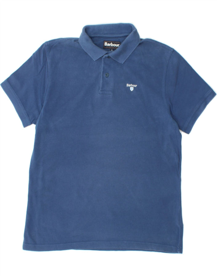 BARBOUR Mens Polo Shirt Medium Navy Blue Cotton Vintage Barbour and Second-Hand Barbour from Messina Hembry 