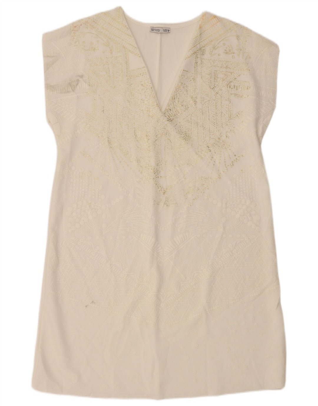 Zara Womens Shift Dress UK 12 Medium White Paisley