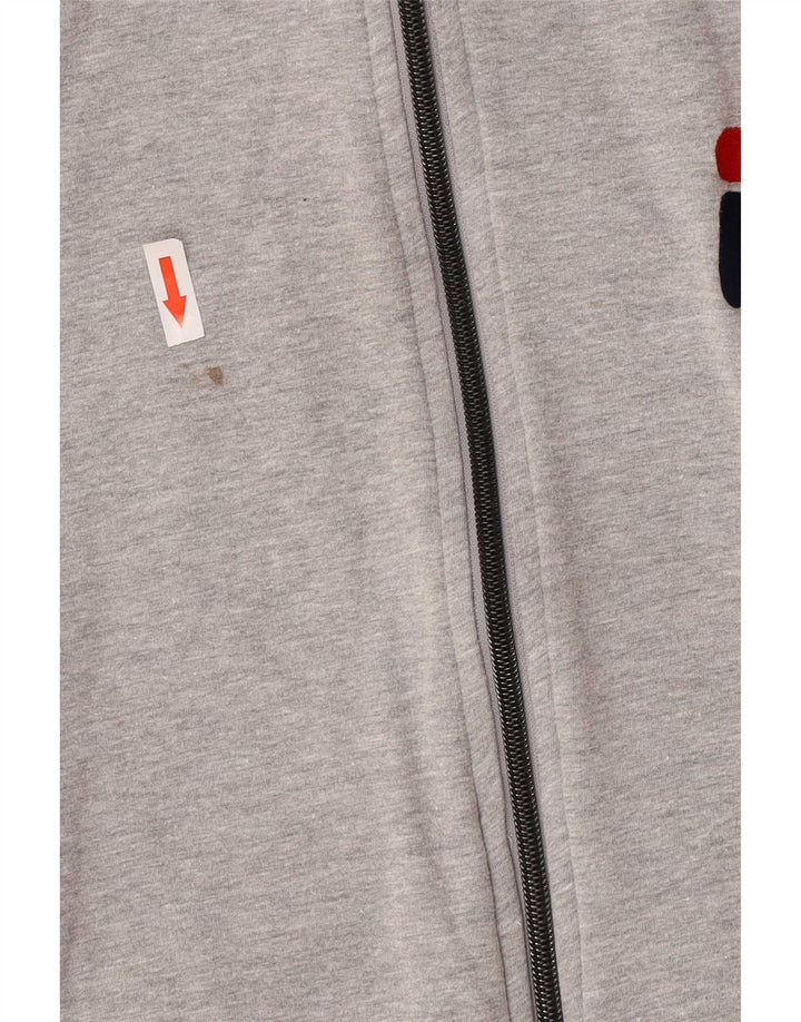 Fila Womens Graphic Tracksuit Top Jacket UK 12 Medium Grey Colourblock