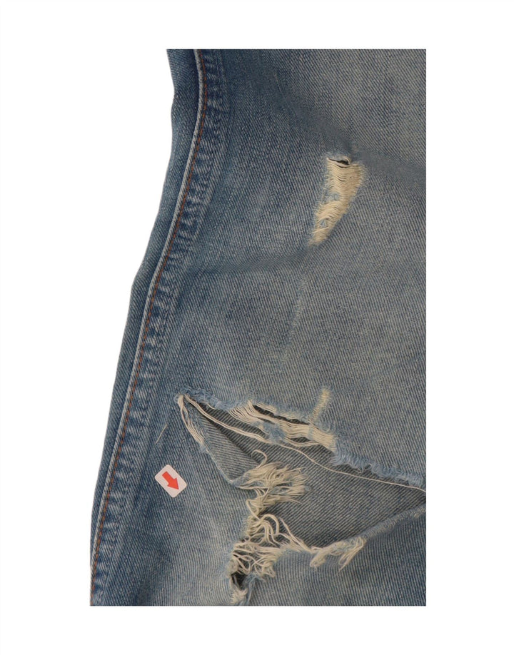 Wrangler Womens Megan Distressed Bootcut Jeans W28 L34 Blue Cotton