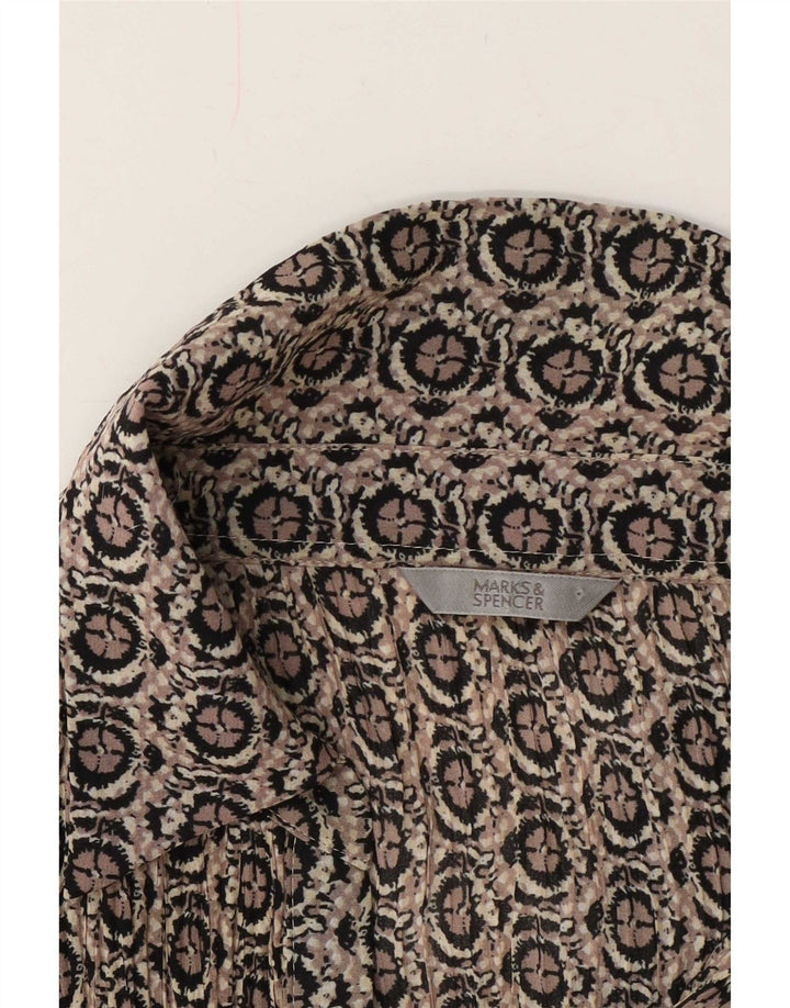 Marks & Spencer Womens Formal Shirt UK 18 XL Grey Geometric