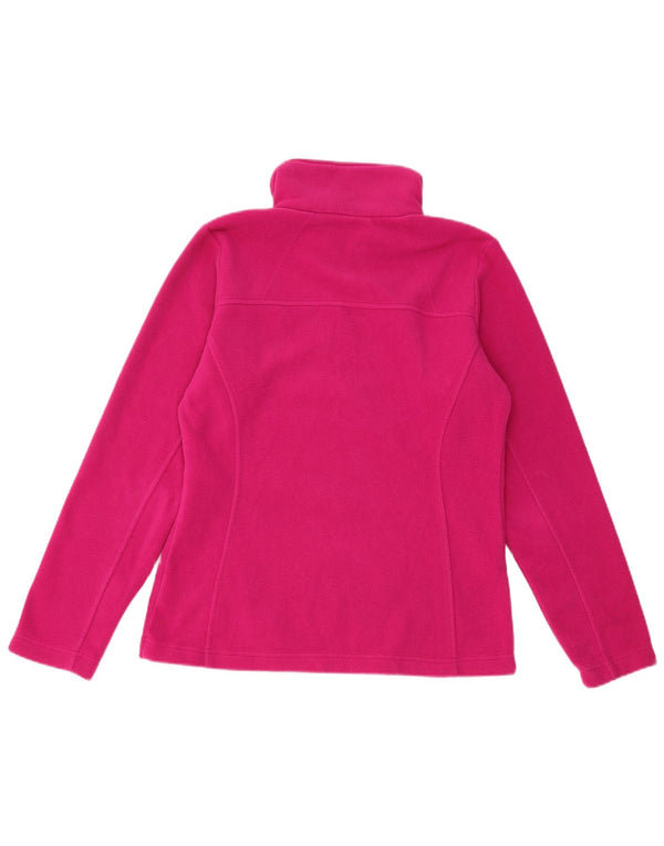 Columbia Womens Zip Neck Fleece Jumper UK 10 Small Pink Polyester