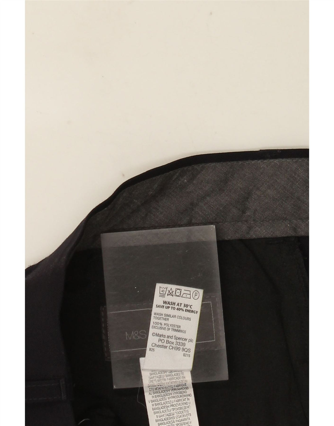 MARKS & SPENCER Mens Regular Fit Suit Trousers W36 L33 Navy Blue Polyester