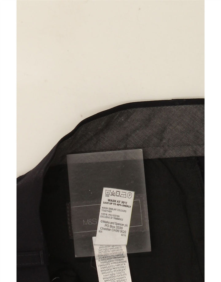 MARKS & SPENCER Mens Regular Fit Suit Trousers W36 L33 Navy Blue Polyester