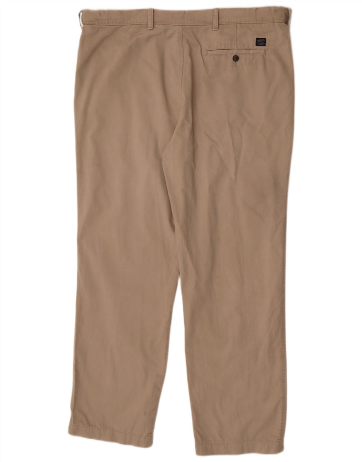 Marks & Spencer Mens Regular Fit Chino Trousers W42 L33 Beige Cotton