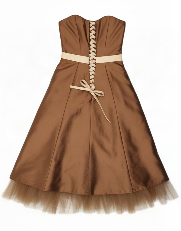 Hilary Morgan Womens Strapless Tutu Dress UK 10 Small Brown