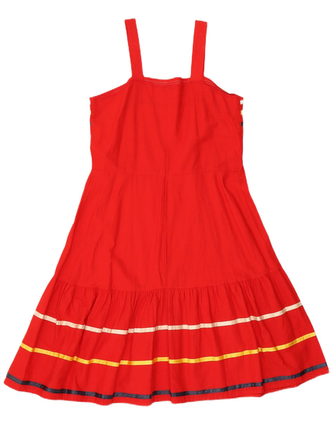 Vintage Womens Sundress UK 14 Medium Red Striped