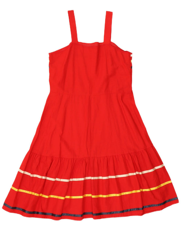 Vintage Womens Sundress UK 14 Medium Red Striped