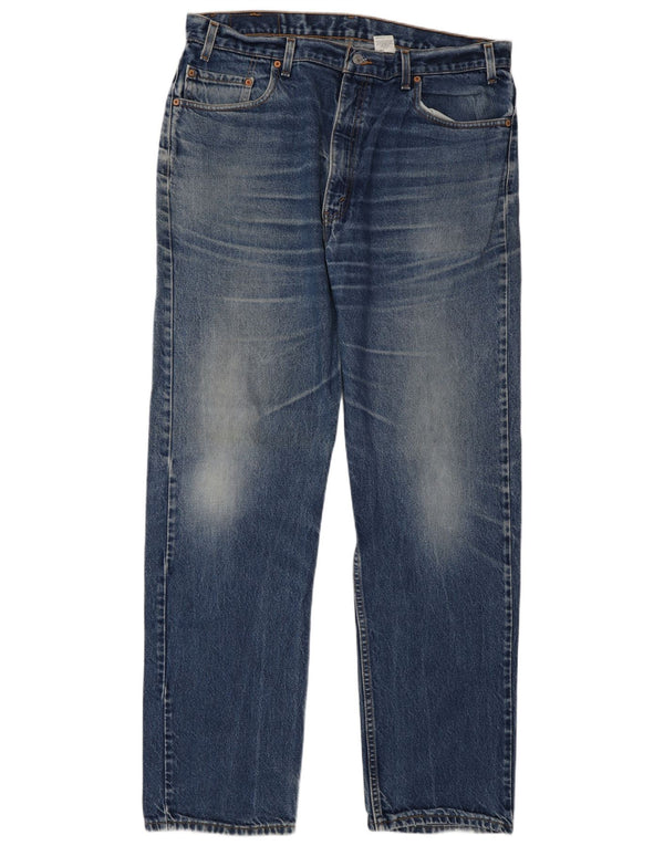 Levi's Mens 505 Regular Fit Straight Jeans W40 L34 Blue Cotton