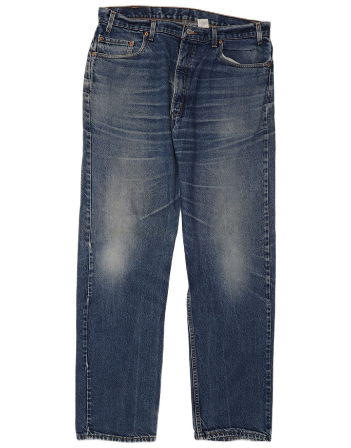 Levi's Mens 505 Regular Fit Straight Jeans W40 L34 Blue Cotton