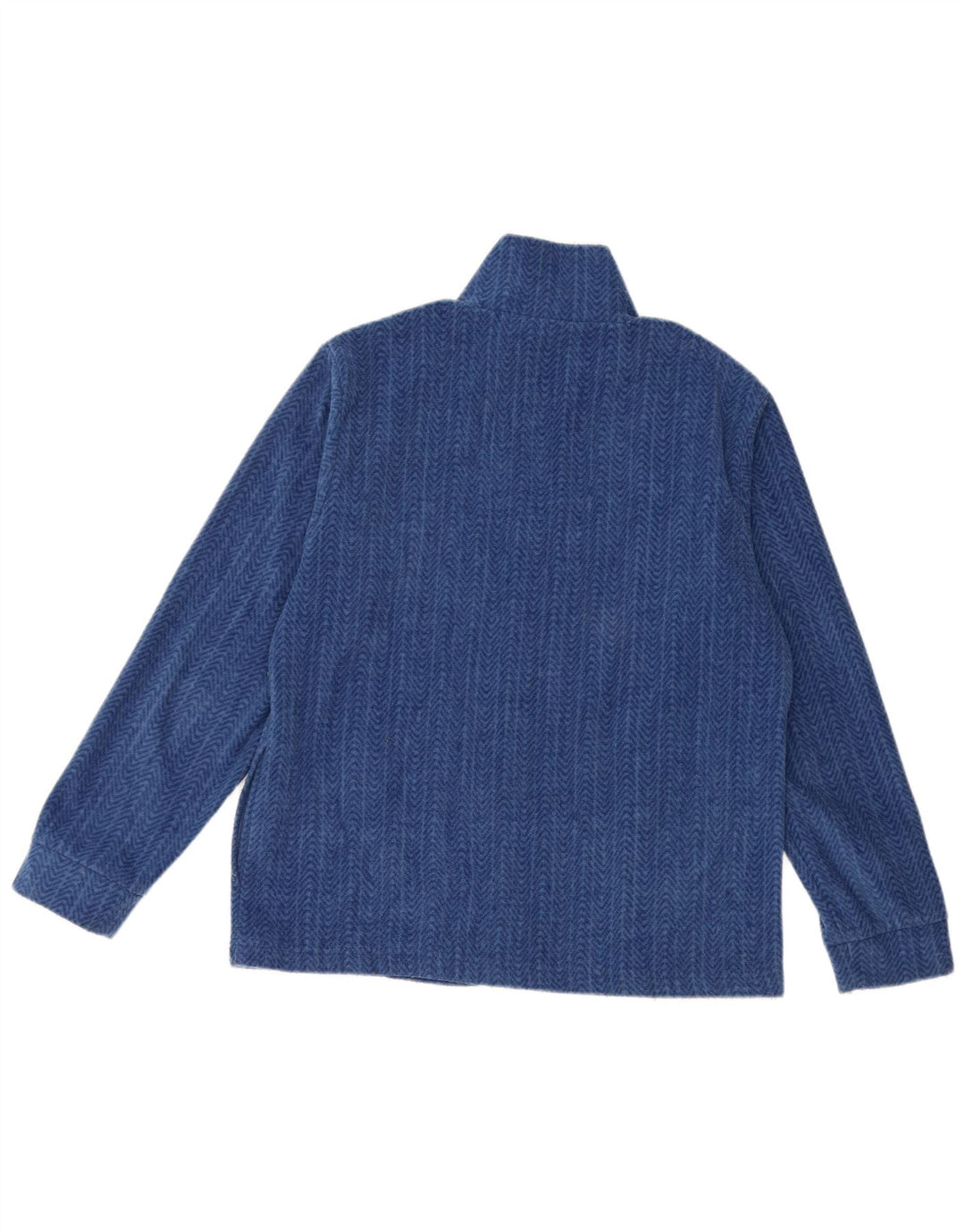 CANADA LOGAN Womens Fleece Jacket UK 16 Large Blue Herringbone Polyester
