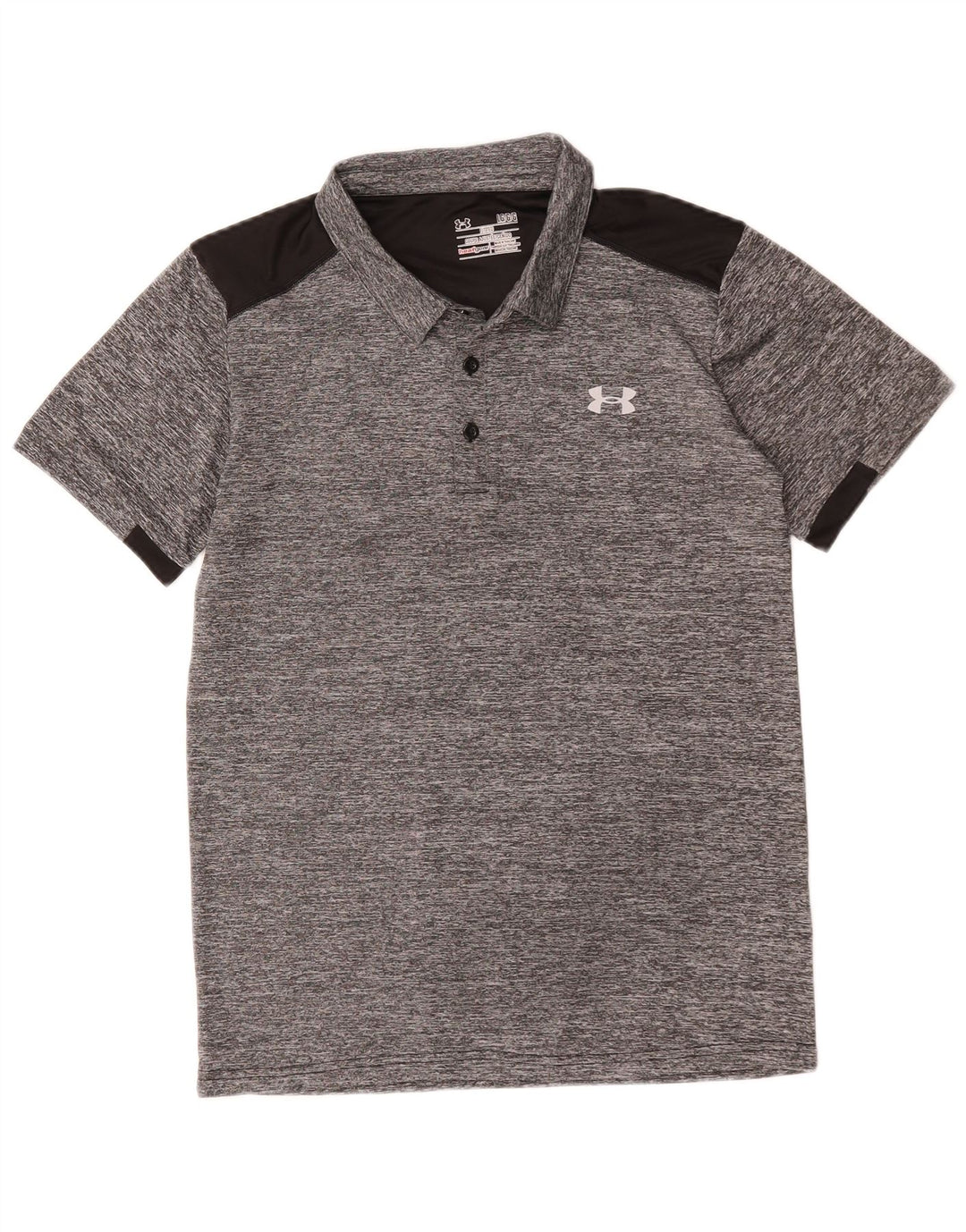 Under Armour Mens Heat Gear Polo Shirt Large Grey Colourblock Polyester