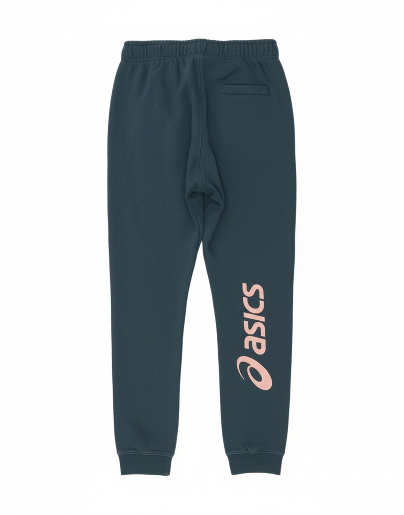 ASICS Womens Graphic Tracksuit Trousers Joggers UK 14 Large  Blue Cotton Vintage Asics and Second-Hand Asics from Messina Hembry 
