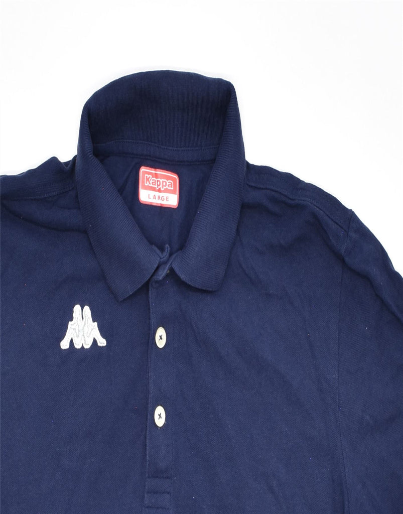 KAPPA Mens Polo Shirt Large Navy Blue Cotton | Vintage | Thrift | Second-Hand | Used Clothing | Messina Hembry 