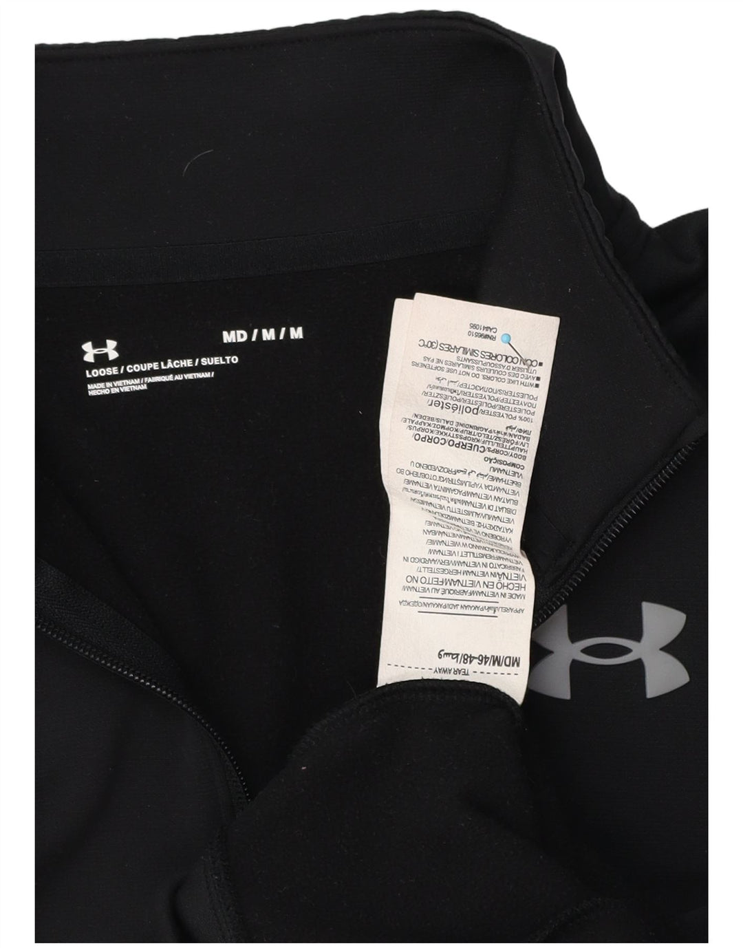 Under Armour Mens Zip Neck Loose Fit Sweatshirt Jumper Medium Black