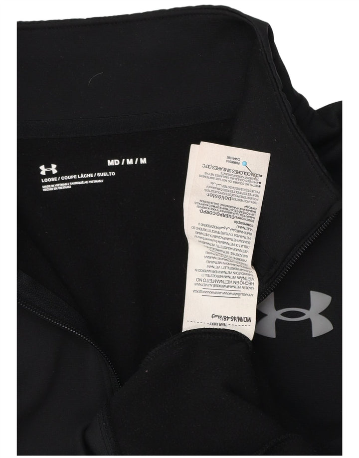 Under Armour Mens Zip Neck Loose Fit Sweatshirt Jumper Medium Black