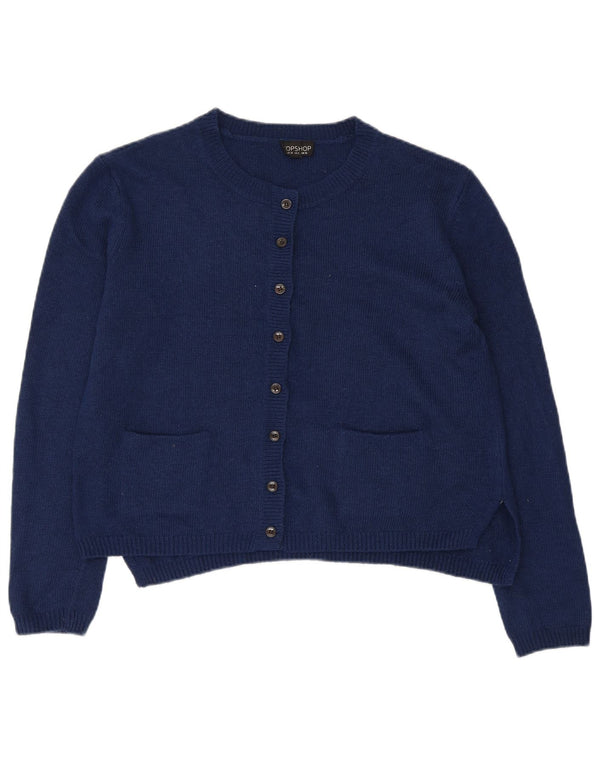 Topshop Womens Oversized Cardigan Sweater UK 10 Small Navy Blue Acrylic